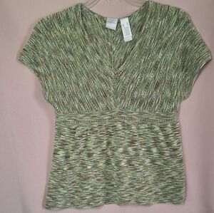 🌿 5/$25. Emma James Womens Green Brown Multi-Color Sweater, Size XL  (B18)